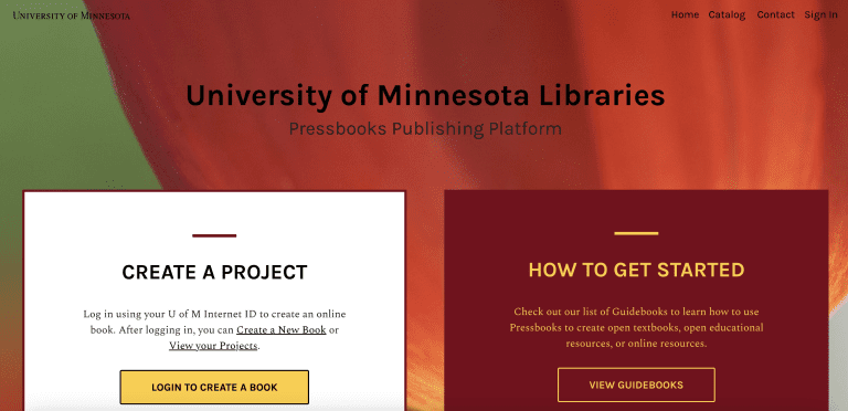 University of Minnesota Pressbooks homepage
